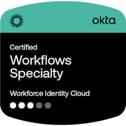 Okta Certified Workflows Specialty Okta Certified Workflows Specialty badge